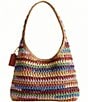 COACH Brooklyn 28 Multi Stripe Straw Shoulder Bag - Image 2
