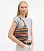 COACH Brooklyn 28 Multi Stripe Straw Shoulder Bag - Image 5