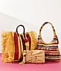 COACH Brooklyn 28 Multi Stripe Straw Shoulder Bag - Image 6