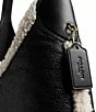 COACH Brooklyn Leather & Shearling Hobo Shoulder Bag 39, Color:Black Natural - Image 4