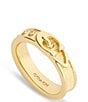 COACH Brushed Signature C Buckle Band Ring, Color:Shiny Gold - Image 2