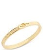 COACH Brushed Signature C Buckle Bangle Bracelet, Color:Shiny Gold - Image 2