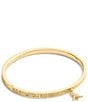 COACH Brushed Signature Rexy Charm Bangle Bracelet, Color:Shiny Gold - Image 1