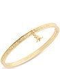 COACH Brushed Signature Rexy Charm Bangle Bracelet, Color:Shiny Gold - Image 2