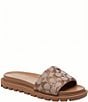COACH Brynn Crystal Limited Edition Signature Jacquard Slide Sandals - Image 1
