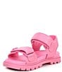 Color:Vivid Pink - Image 4 - Brynn Leather Banded Lug Sole Sandals