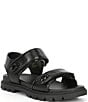 Color:Black - Image 1 - Brynn Leather Banded Lug Sole Sandals