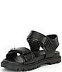Color:Black - Image 4 - Brynn Leather Banded Lug Sole Sandals