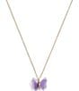 Color:Purple/Gold - Image 1 - Butterfly Pendant Necklace