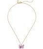Color:Purple/Gold - Image 2 - Butterfly Pendant Necklace