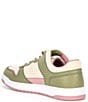 Color:Moss/Light Rose - Image 3 - C201 Low-Top Leather and Suede Lace-Up Retro Sneakers
