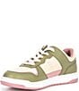 Color:Moss/Light Rose - Image 4 - C201 Low-Top Leather and Suede Lace-Up Retro Sneakers