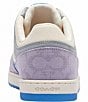 Color:Chalk/Soft Purple - Image 3 - C201 Low Top Signature Canvas Lace-Up Retro Sneakers
