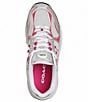 Color:White/Dragonfruit - Image 4 - C301 Low Top Mixed Media Lace-Up Sneakers