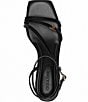 Color:Black - Image 4 - Cait Leather Wedge Ankle Wrap Sandals