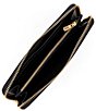 Color:Black - Image 3 - Calf Leather Slim Accordion Zip Wallet