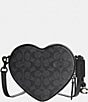 Color:Charcoal - Image 1 - Signature Canvas Heart Crossbody Bag