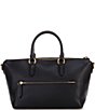 Color:Black - Image 2 - Cara Pebble Leather Satchel Bag