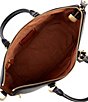 Color:Black - Image 3 - Cara Pebble Leather Satchel Bag
