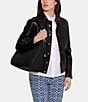 COACH Cary Pebbled Leather Shoulder Bag, Color:Black - Image 5