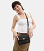 COACH Cassie Pebble Leather Crossbody Bag, Color:Black/Brass - Image 5