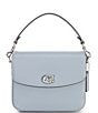 Color:Grey Blue - Image 1 - Cassie Pebble Leather Silver Tone Crossbody Bag