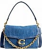 COACH Chain Tabby 30 Denim Shoulder Bag, Color:Deep Blue - Image 1