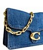 COACH Chain Tabby 30 Denim Shoulder Bag, Color:Deep Blue - Image 5