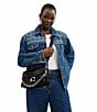COACH Chain Tabby Silver Hardware Shoulder Bag, Color:Black - Image 5