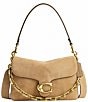 COACH Chain Tabby Suede Shoulder Bag, Color:Sand - Image 1