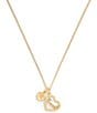 COACH Charming Charms Signature Heart Short Pendant Necklace, Color:Shiny Gold - Image 1
