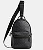 Color:Charcoal - Image 1 - Charter Canvas/Refined Calfskin Leather Pack Bag