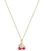 COACH Cherry Cluster Short Pendant Necklace, Color:Red/Gold - Image 1