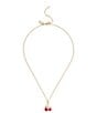 COACH Cherry Cluster Short Pendant Necklace, Color:Red/Gold - Image 2
