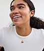 COACH Cherry Cluster Short Pendant Necklace, Color:Red/Gold - Image 3