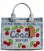 COACH Cherry Denim Cargo Tote Bag 20 - Image 1