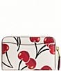 COACH Cherry Print Essential Small Zip Around Card Case, Color:Chalk Multi - Image 2