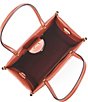 Color:Tan Rust - Image 3 - Coated Canvas Signature Logo Mini Cashin Tote Bag