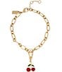 COACH Collectible Cherry Charm, Color:Gold - Image 2