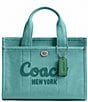 COACH Colored Denim Cargo 26 Tote Bag, Color:Ivy - Image 1