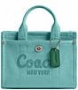 COACH Colored Denim Cargo Tote 20 Bag, Color:Ivy - Image 1