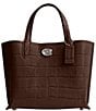 COACH Willow Crocodile Tote 24 Bag, Color:Maple - Image 1