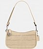 Color:Ivory - Image 1 - Croco-Embossed Swinger 20 Shoulder Bag