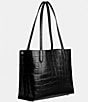 Color:Black - Image 2 - Croco Willow Tote Bag