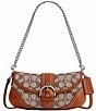 COACH Crystal Signature Jacquard Soho 25 Contrast Trim Shoulder Bag, Color:Burnished Amber - Image 1