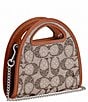 COACH Crystal Signature Jacquard Top Handle Contrast Trim Crossbody Card Case, Color:Burnished Amber - Image 2