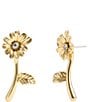 Color:Shiny Gold - Image 1 - Daisy Crystal Stud Earrings