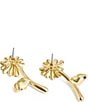 Color:Shiny Gold - Image 2 - Daisy Crystal Stud Earrings