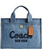 COACH Cargo Denim Tote Bag, Color:Indigo Denim - Image 1