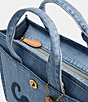 Color:Indigo Denim - Image 4 - Denim Cargo Tote Bag